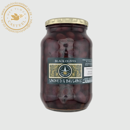 Black Olives : Smoked and Balsamic 1 Litre (650g)