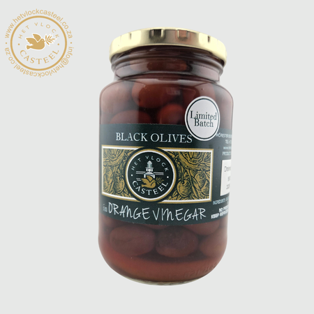 Black Olives in Orange Vinegar 375ml (260g)