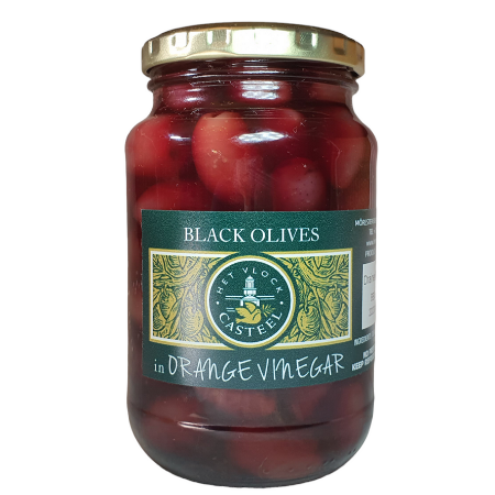 Black Olives in Orange Vinegar 375ml (260g)