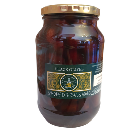 Black Olives : Smoked and Balsamic 1 Litre (650g)